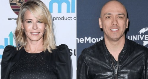 Jennifer Santillan and Jo Koy both wearing black dress.